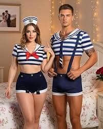 Navy Breeze Matching Sailor Costume for Couples