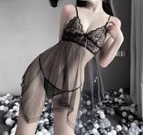 Transparent Baby Doll Short Nighty With G-String Panty For Women